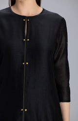 Subira Black Suit Set In Chanderi