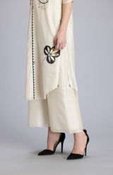 Lewa Ivory Tunic In Chanderi Silk