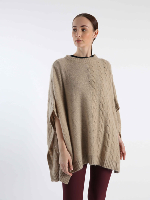 Hand knitted Cashmere Poncho
