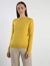 Crew Neckline Cashmere Sweater KKS-3342-YELLOW