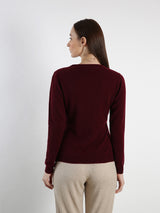 Roll Neckline Cashmere Sweater KKS-3381 BEET ROOT
