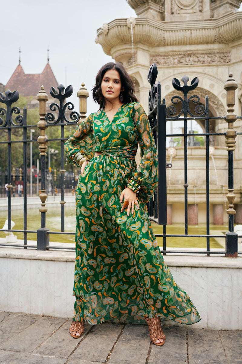 green paisley maxi dress Paisley Green Maxi Dress