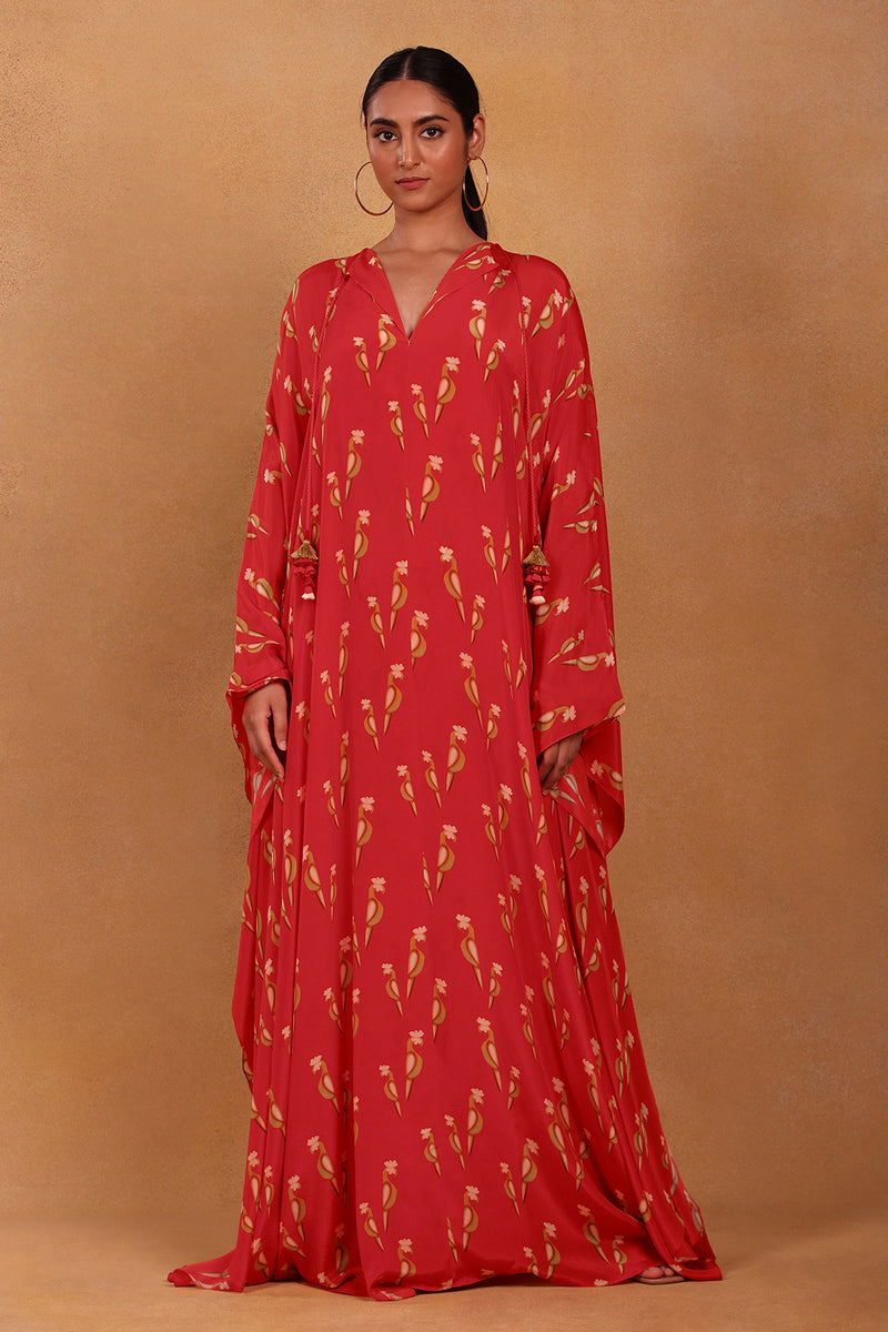 Red Feather Pop Kaftan - Masaba