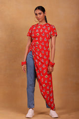 Red Tea Party Ruched Top - Masaba
