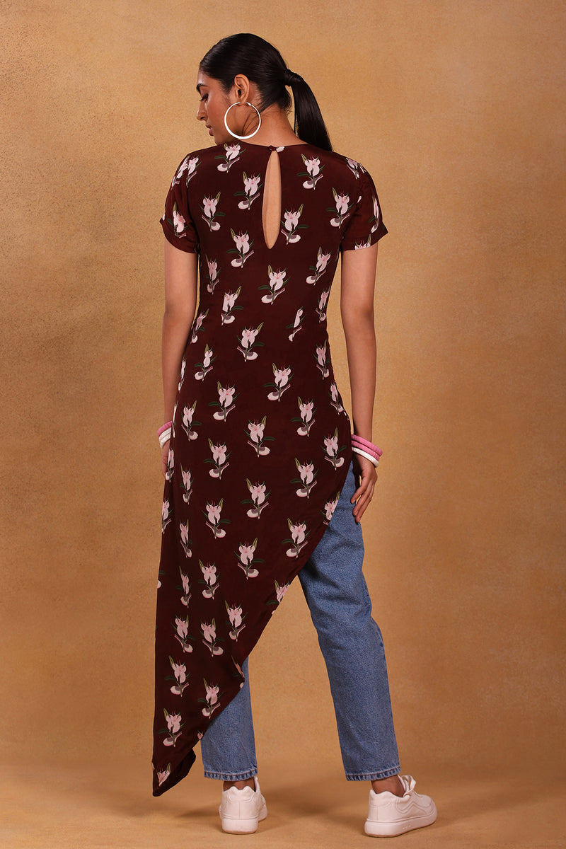 Maroon Canary Blossom Ruched Top - Masaba
