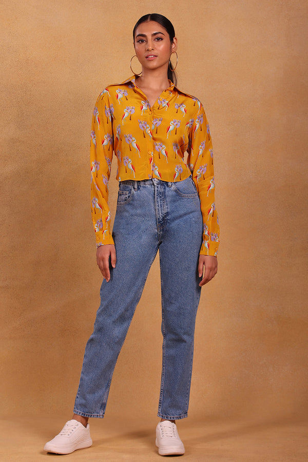 Yellow Heather Crop Shirt - Masaba