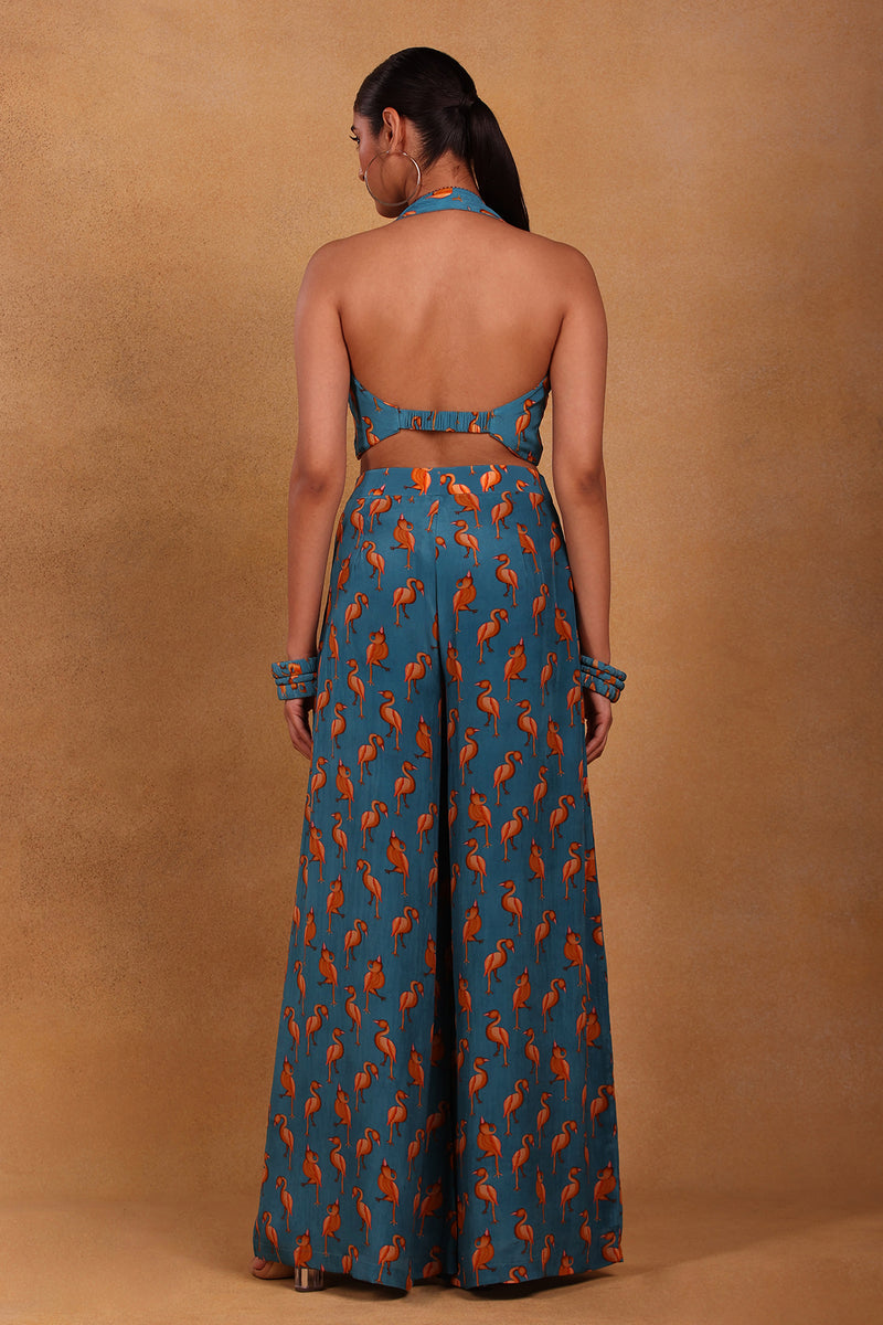 Teal Mr Beaks Palazzo Set - Masaba