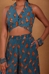 Teal Mr Beaks Palazzo Set - Masaba