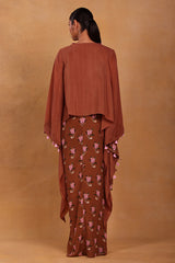 Brown Canary Blossom Cape Set - Masaba