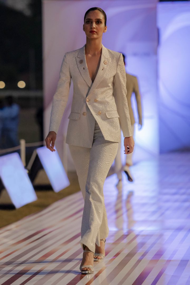 Embroidered Ivory Pant-Suit