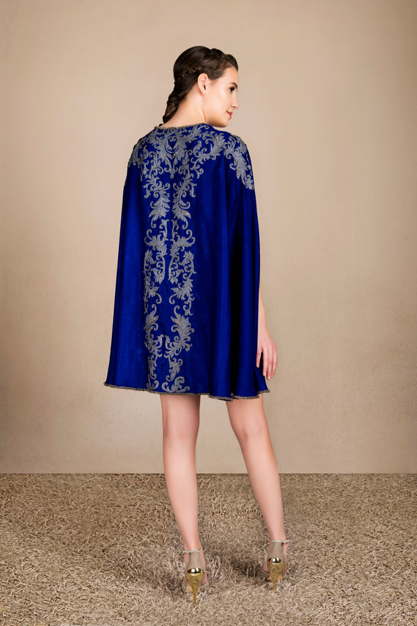 Embroidered Cape Dress