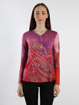 Printed Cashmere Sweater TK-5642-8666B